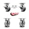 Service Caster 5 Inch Kingpinless V Groove Semi Steel Caster Brake & Swivel Locks 2 Rigid, 2PK SCC-KP30S520-VGR-SLB-BSL-2-R-2 - alternate 4